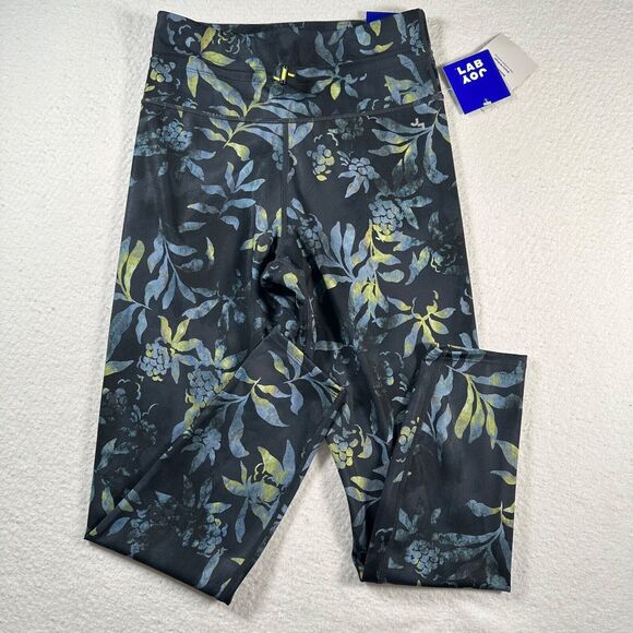 Joy Lab 7/8 Leggings Women Small Blue Green Floral Print Drawstring High Rise - Picture 1 of 9